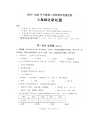 广东省2020-2021学年度第二学期教学质量监测九年级化学试题（图片版无答案）