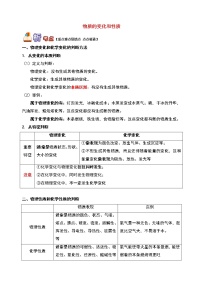 通用版中考化学重难点易错点复习讲练物质的变化与性质含解析学案