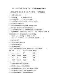 河北省唐山市乐亭县2021-2022学年九年级上学期化学期末模拟题一（word版 含答案）