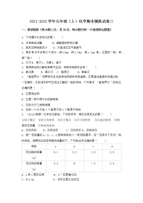 陕西省安康市紫阳县2021-2022学年九年级上学期化学期末模拟题三（word版 含答案）