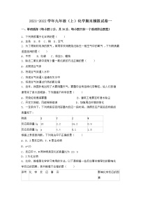 安徽省淮北市濉溪县2021-2022学年九年级上学期化学期末模拟题一（word版 含答案）