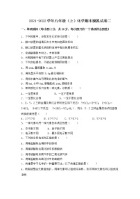 安徽省黄山市休宁县2021-2022学年九年级上学期化学期末模拟题二（word版 含答案）