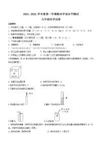 安徽省宿州市埇桥区2021-2022学年九年级上学期期末化学试题（word版 含答案）