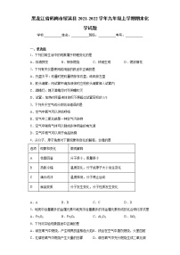 黑龙江省鹤岗市绥滨县2021-2022学年九年级上学期期末化学试题（word版 含答案）