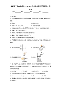 2020-2021学年福建省宁德市福鼎市九年级上学期期中化学试题（含答案与解析）