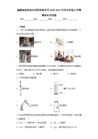 2020-2021学年福建省泉州市丰泽区实验中学九年级上学期期末化学试题（含答案与解析）