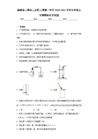 2020-2021学年福建省三明市三元区三明第一中学九年级上学期期末化学试题（含答案与解析）