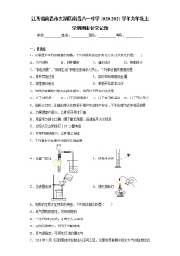 2020-2021学年江西省南昌市东湖区南昌八一中学九年级上学期期末化学试题（含答案与解析）