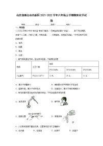 山东省烟台市高新区2021-2022学年八年级上学期期末化学试题（word版 含答案）