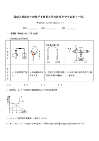 2021-2022年最新人教版九年级化学下册第九单元溶液期中考试卷（一套）