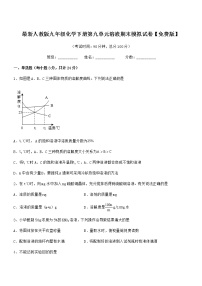 2021年最新人教版九年级化学下册第九单元溶液期末模拟试卷【免费版】