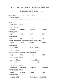 上海市普陀区2021届九年级上学期期末(中考一模）质量调研化学试卷（详解版）