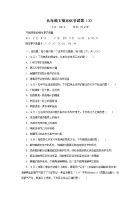 人教版初中化学九年级下册——期末化学试卷（3）【含答案解析】