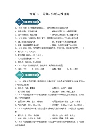 专题17 分类、归纳与推理题-5年（2017-2021）中考1年模拟化学分项汇编（河南专用）·