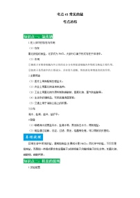 考点41常见的盐(解析版)-2022年化学中考一轮过关讲练（人教版）学案