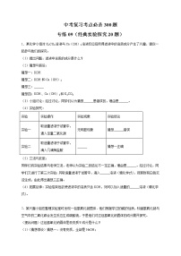 2022年化学专题冲刺     专练09（经典实验探究20题）