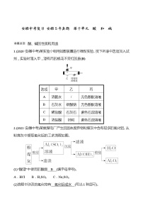 备战2022 人教版化学中考复习  安徽5年真题  第十单元　酸　和　碱（安徽版）
