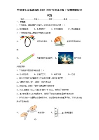 甘肃省天水市武山县2021-2022学年九年级上学期期末化学试题（word版含答案）