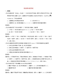 中考化学知识分类汇编练习卷： 化合价与化学式（含答案）