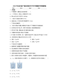 2022年山东省广饶县实验中学中考物理学情调研题(word版含答案)