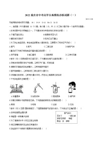 2022年重庆市中考化学全真模拟诊断试题（一）(word版无答案)