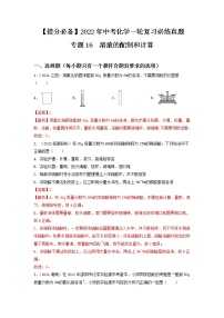 2022年中考化学一轮复习必练真题 专题16溶液的配制和计算