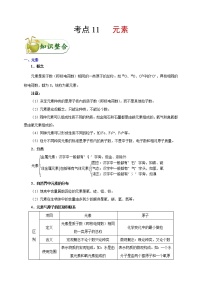 【专项练习】2021年中考化学分类汇编 考点11 元素