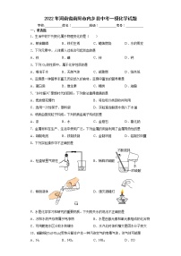 2022年河南省南阳市内乡县中考一模化学试题(word版含答案)