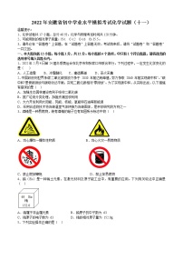 2022年安徽省初中学业水平模拟考试化学试题（十一）(word版含答案)