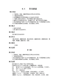 初中化学8.4 常用的盐教学设计