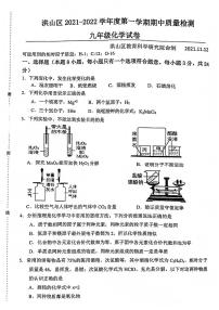 湖北省武汉市洪山区2021-2022学年上学期期中考试九年级化学试卷（图片版 无答案）