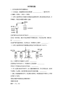 2022年中考化学备考科学探究题考前练习（有答案）