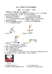 2022年安徽中考仿真模拟化学试题(一)(word版含答案)