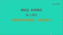 2022年中考化学基础梳理篇模块5科学探究第21课时物质的检验与鉴别分离和除杂讲本课件