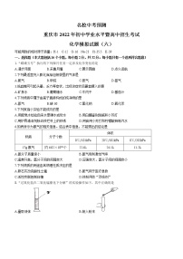 2022年重庆市初中学业水平暨高中招生考试模拟化学试题（六）（有答案）