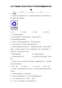 2022年海南省三亚市初中学业水平考试学科质量监测化学试题(含答案)