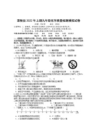 2022年湖南省株洲市茶陵县九年级质量检测模拟化学试题(word版含答案)