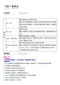 2022年江苏省中考二轮复习沪教版化学专题7 酸碱盐(解析版)