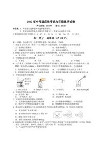 2022年江苏省泰州市医药高新区（高港区）中考二模 化学 试题（含答案）