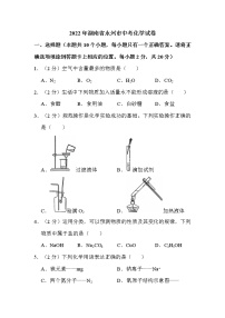 2022年湖南省永州市中考化学试卷解析版