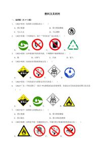 2022年中考人教版化学真题分类汇编之燃料及其利用附真题答案