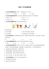 2022年中考化学学真题分类汇编 专题13 常见的酸和碱（学生版+解析版）