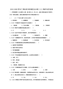 初中化学九上广西来宾市忻城县2019-2020学年九年级（上）期中化学试卷   含解析