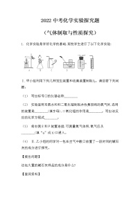 2022中考化学实验探究题（气体制取与性质探究）（无答案）