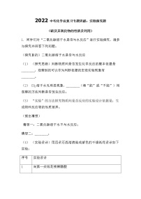 2022中考化学总复习专题突破：实验探究（碳及其他氧化物的性质及利用）（无答案）