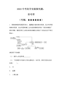 2022中考化学实验探究题：常考型（无答案）