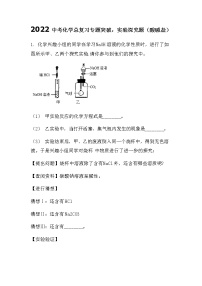 2022中考化学总复习专题突破：实验探究题（酸碱盐）（无答案）