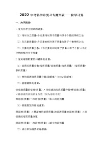 2022中考化学总复习专题突破——化学计算（无答案）