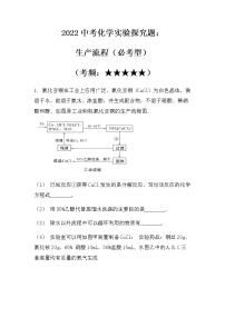 2022中考化学实验探究题：生产流程（必考型）（无答案）