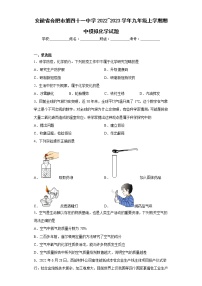 安徽省合肥市第四十一中学2022_2023学年九年级上学期期中模拟化学试题(含答案)